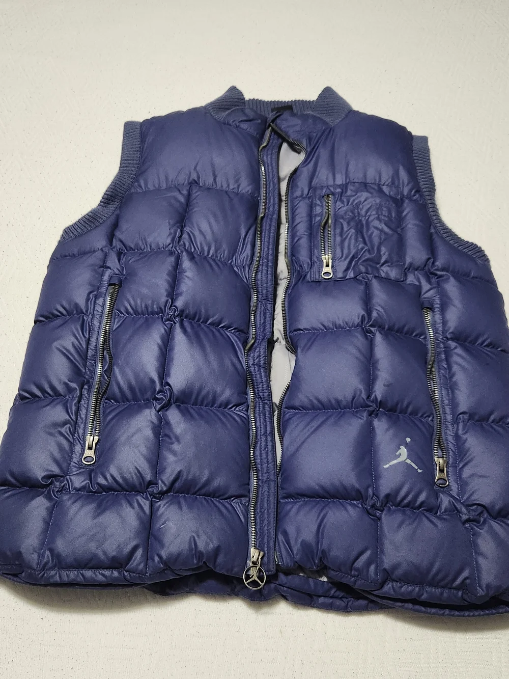 Jordan Navy Quilted Puffer Vest with Zip Pockets